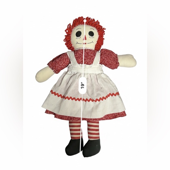 Handmade Raggedy Ann Style Cloth Doll 19” Soft Doll - Picture 2 of 6